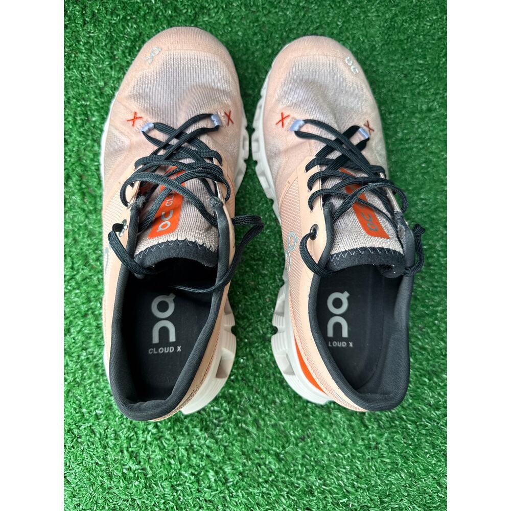 On Running Cloud X Women Size 7 Pink Orange Running Comfort Sneakers 60.98691 - Picture 7 of 9